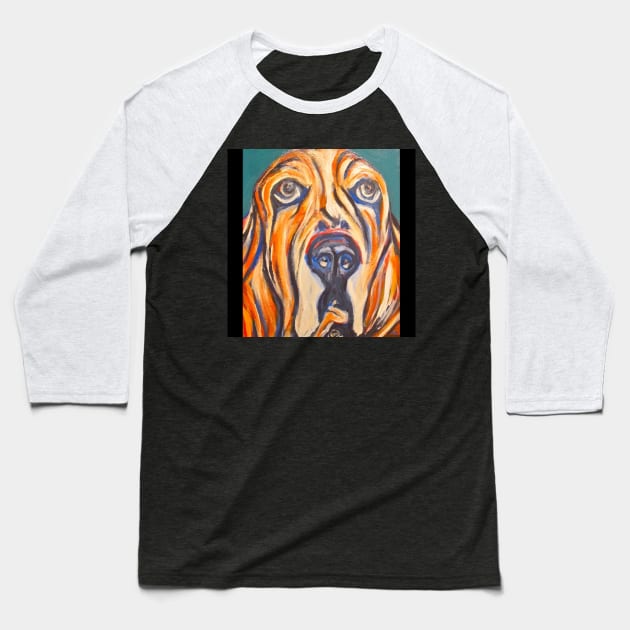 Basset-Hound Closeup Baseball T-Shirt by Jeneralarts